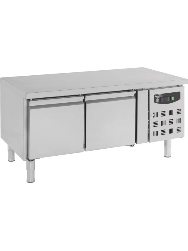 Combisteel Koelwerkbank - Laag Model - 157L - 2 Deuren 1/1 GN - +2°C/+8°C - Geforceerd - 0.34kW - 1360x700x650mm Grijs