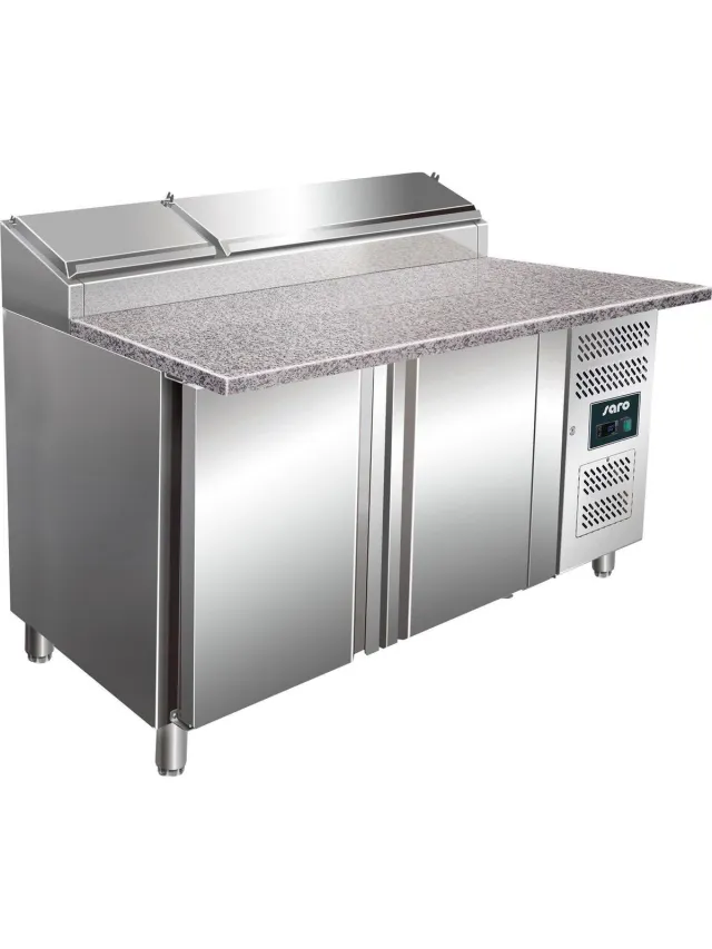 Saro Pizzawerkbank, Werkblad Graniet - 1/3 GN Model SH 1500 Grijs