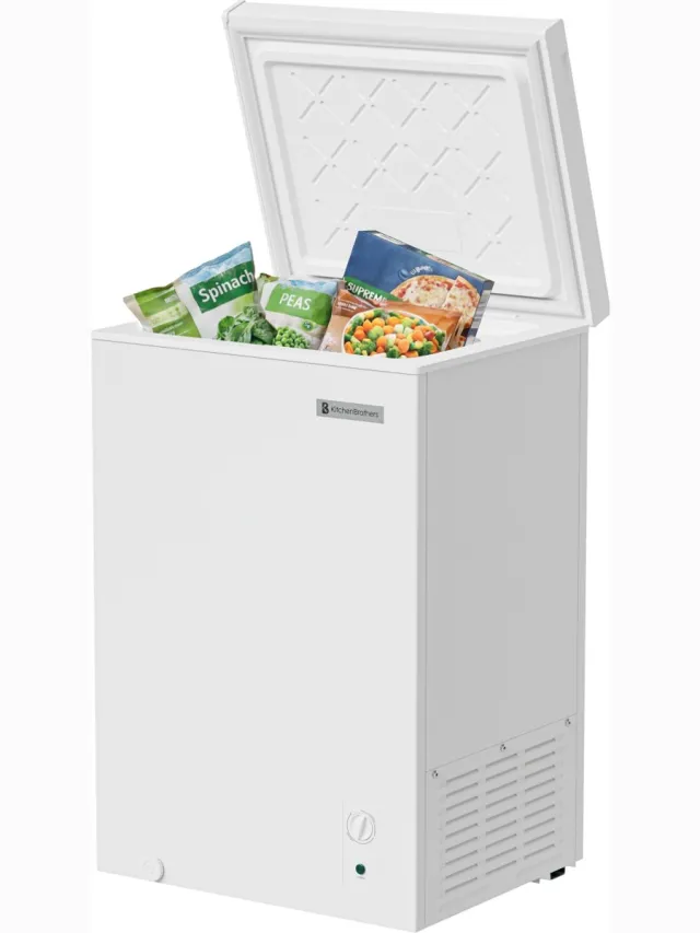 KitchenBrothers Vrieskist - 99L - Diepvrieskist - Tot -15 Graden Omgevingstemperatuur - Vrijstaande Vriezer - Incl. Mand - Wit