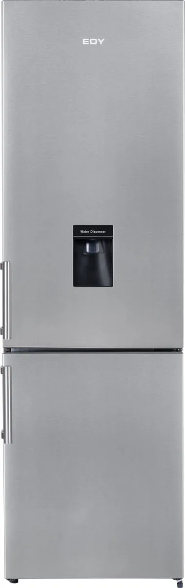 Edy EDHC8088 - Koel- Vriescombinatie - Inox Look - E Klasse - 269 Liter - 180CM - Met Waterdispenser - 39dB - 5 Jaar Garantie