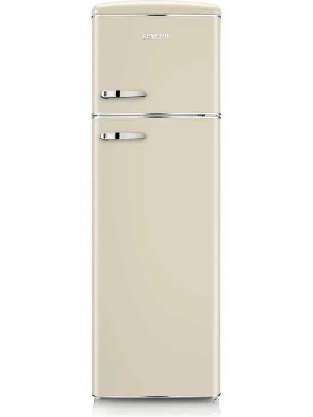 Severin RKG 8985 Retro Koel-Vriescombinatie – Dubbele Deuren – 246 Liter – LED Creme