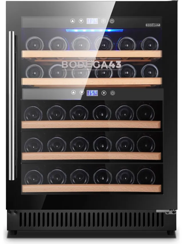 BODEGA43 B4340 - Inbouwwijnkoelkast - 40 flessen Zwarte omhuizing