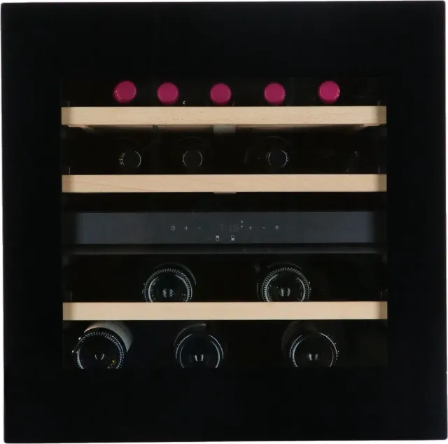Vinata Premium Wijnklimaatkast Spedla Inbouw - Zwart - 23 flessen - 58.8 x 59.2x 56.3 cm - Glazen deur
