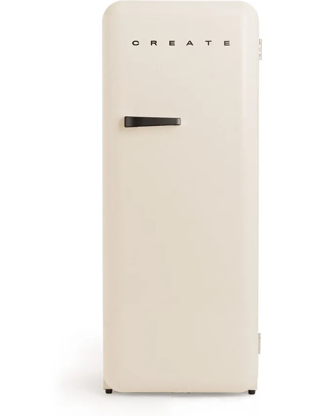 Create Koelkast in retrostijl - Gebroken wit - Handvat Zwart - FRIDGE RETRO 281L