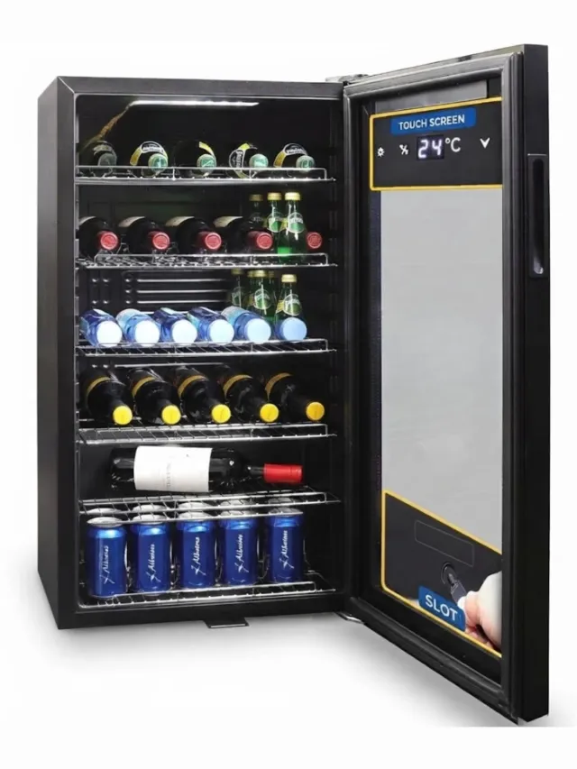 Vantivo® Minibar - Mini Koelkast Glazen Deur - Drankenkoelkast - Flessenkoelkast - Zwart