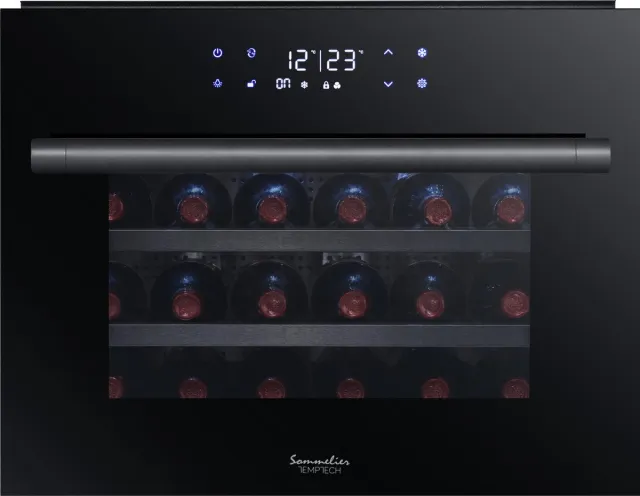 Temptech SOMZ45SB - inbouwwijnkoelkast - 24 flessen - 1 zone Zwart