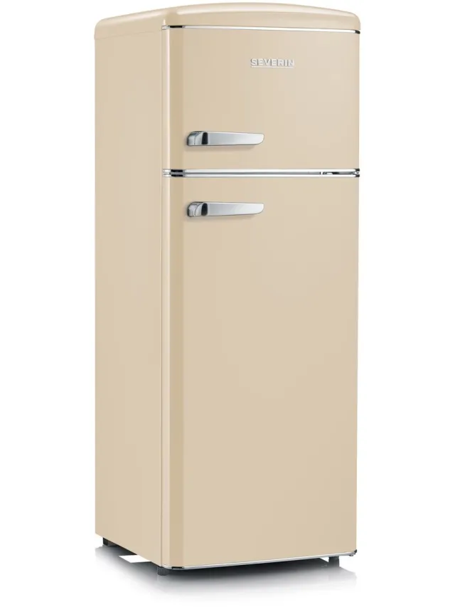 Severin 8933 - Koelvriescombinatie vrijstaand - retro koelkast - beige Crème