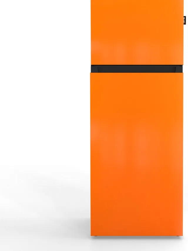 Nunki MEDIUM-FORA / Bright Orange Design Koel-vriescombinatie - 206L - E-label - Front in kleur Oranje