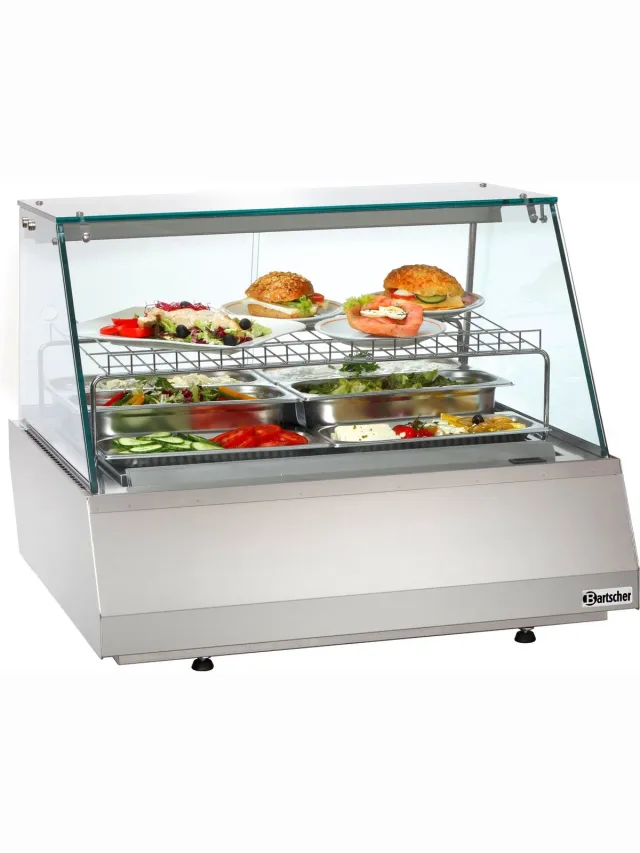 Bartscher Koelvitrine 2/1 GN - Rechte Ruit - Convectiekoeling - 6–10 °C - 750x775x600mm rvs